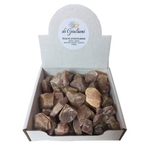 Aventurine Peach Rough Counter Display Box Aventurine Peach Rough Counter Display Box
